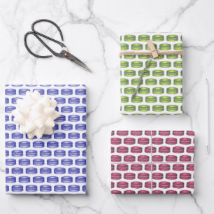 Macaron Cookies French Pastry Food Bakery Cafe Wrapping Paper Sheet