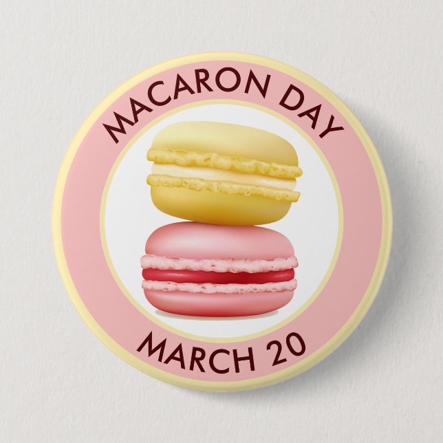 Macaron Day, macarons  7.5 Cm Round Badge (Front)