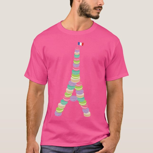 Macaron Eiffel Tower French Macaroon Paris T-Shirt (Front)