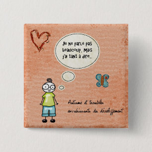 Macaron Je ne parle pas beaucoup 15 Cm Square Badge
