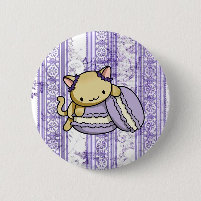 Macaron Kitty 6 Cm Round Badge (Front)