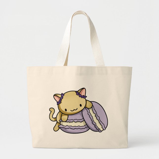 Macaron Kitty Large Tote Bag (Front)
