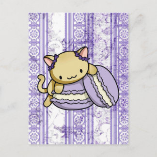Macaron Kitty Postcard