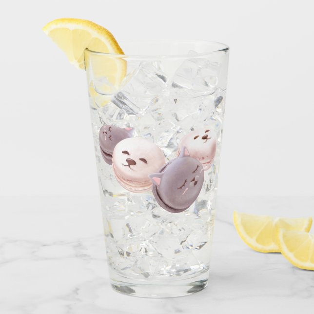 Macaron Parade – Kitty & Puppy Seamless Pattern Glass (Front Ice)