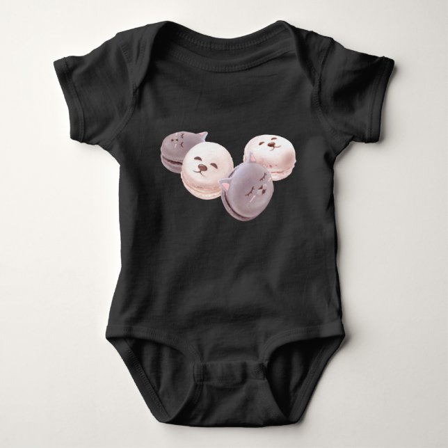 Macaron Pattern Baby Bodysuit (Front)