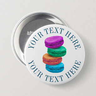 Macaron pinback buttons with personalised text