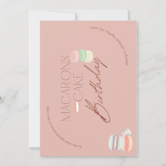 macaron stack cake birthday invitation