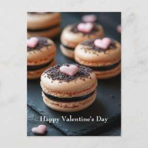 Macarones mit Herzen Valentinstag Postcard