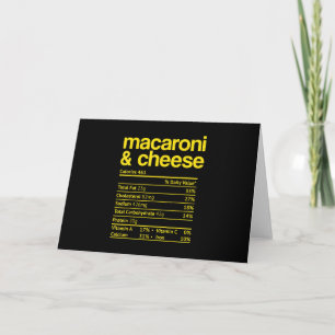 Macaroni and Cheese Nutrition Fact Thanksgiving Card