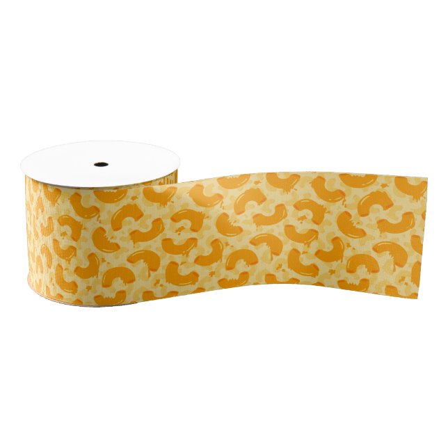 Macaroni and Cheese Pattern Grosgrain Ribbon (Spool)