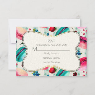 Macarons And A Decorative Frame RSVP Card
