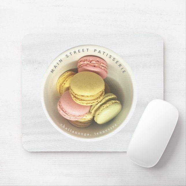 Macarons Bowl Watercolor Food Business Mouse Pad (With Mouse)