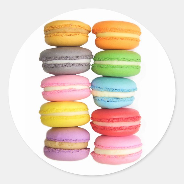 Macarons Classic Round Sticker (Front)