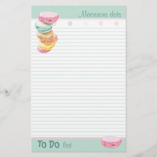 Macarons dots lined To-Do List (Front)