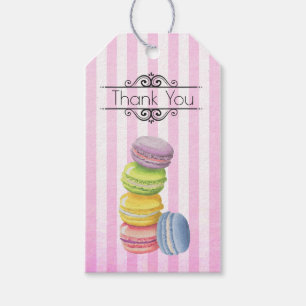 Macarons French Pastry Pastel Watercolor Thank You Gift Tags