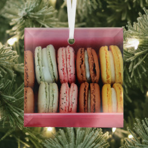 Macarons in different colours  glass tree decoration