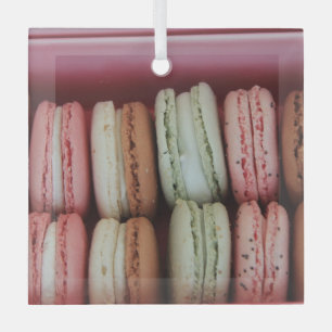 Macarons in different colours glass tree decoration