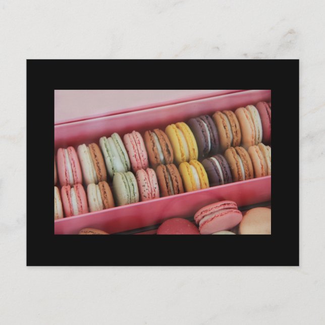 Macarons in different colours postcard (Front)