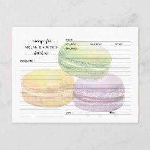 Macarons recipe cards, great bridal shower idea postcard