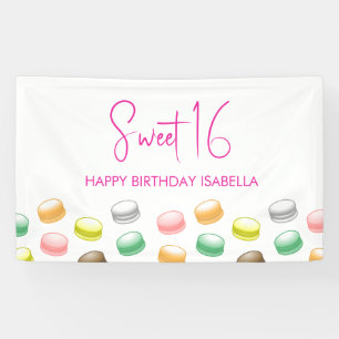 Macarons Sweet 16 Party Banner