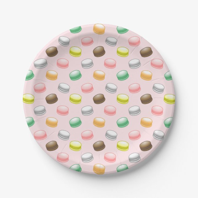 Macarons Sweet 16 Party Paper Plate (Front)