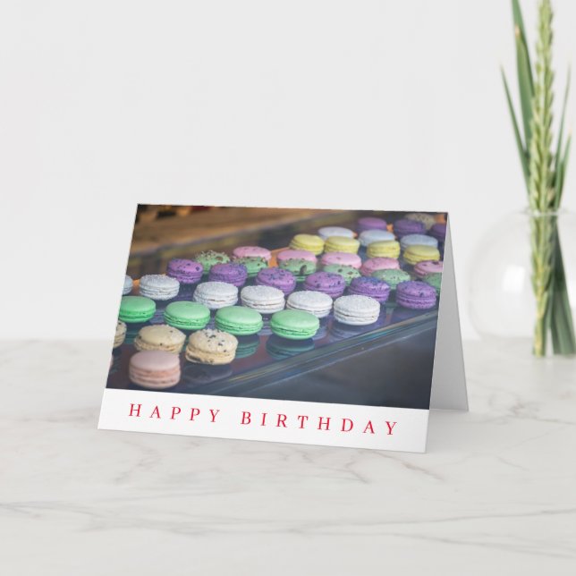 Macarons up close birthday card (Front)