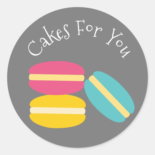Macaroon cakes design Gift business branding Classic Round Sticker (Front)