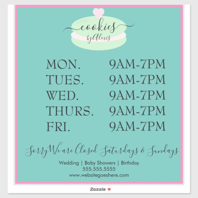 Macaroon Cookies Logo Bakery Business Sign (Sheet)