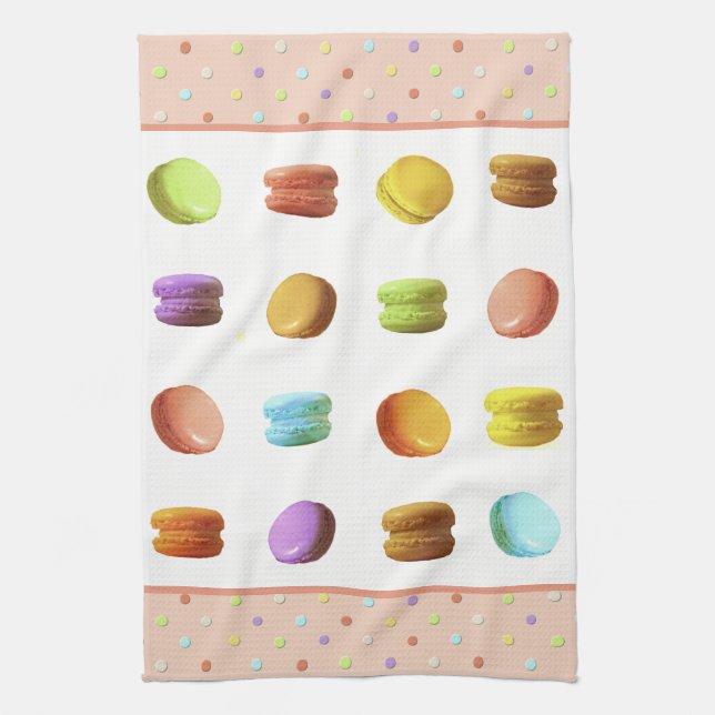 Macaroon Cookies Tea Towel (Vertical)