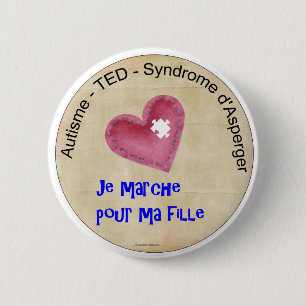 Macaroon I walk for my daughter 6 Cm Round Badge