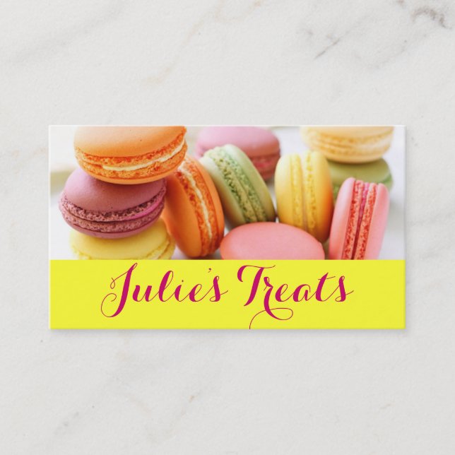 Macaroons Bakery Catering Cakes Cupcakes Business Card (Front)