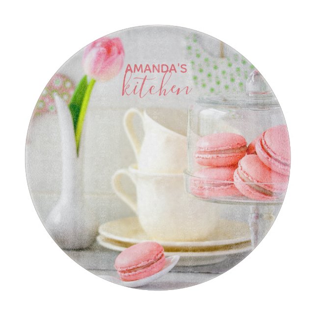 Macaroons In The KItchen Cutting Board - Round (Front)
