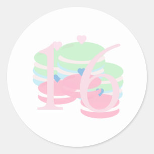 Macaroons Quince Sweet 16 Pastel Favour Box Classic Round Sticker