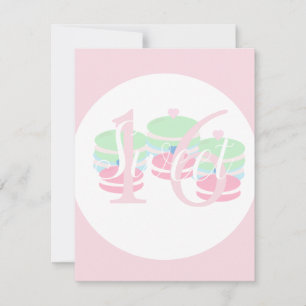 Macaroons Quince Sweet 16 Pastel  RSVP Card