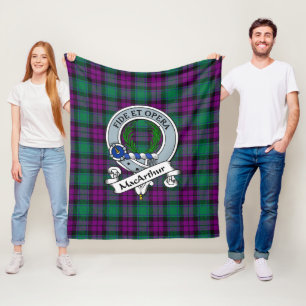 MacArthur Milton Clan Badge Tartan Plaid Fleece Blanket