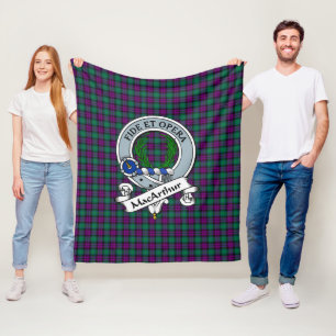 MacArthur of Milton Clan Badge Tartan Plaid Fleece Blanket