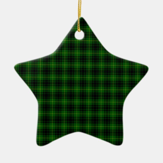 MacArthur Tartan Ceramic Tree Decoration (Front)