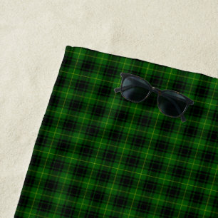 MacArthur tartan green plaid Beach Towel