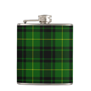 MacArthur tartan green plaid Hip Flask