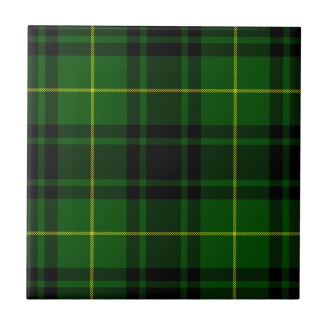 MacArthur tartan green plaid Tile (Front)