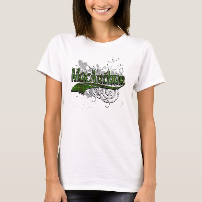 MacArthur Tartan Grunge T-Shirt (Front)