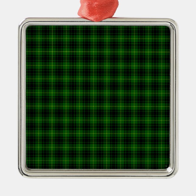 MacArthur Tartan Metal Tree Decoration (Front)
