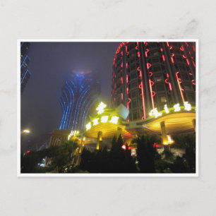 macau casino lights postcard