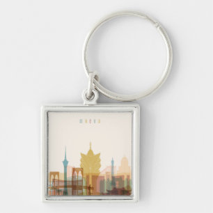 Macau, China City Skyline Key Ring