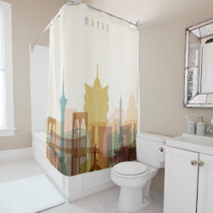 Macau, China   City Skyline Shower Curtain