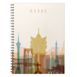 Macau, China City Skyline Spiral Notebook