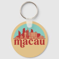 Macau China Retro City Skyline Cityscape Art