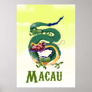 Macau China Vintage style travel poster