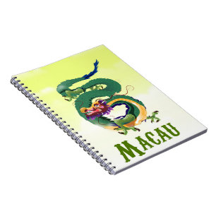 Macau China Vintage style travel poster Spiral Notebook