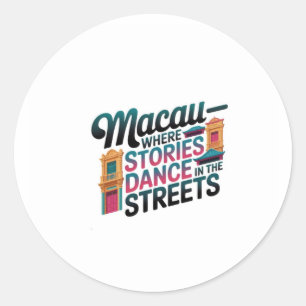 Macau  classic round sticker